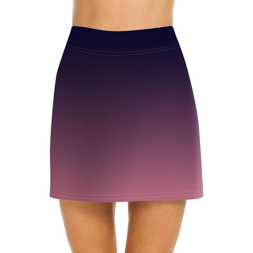 Женская повседневная юбка с высокой талией и принтом, короткая юбка-полусолнце, спортивная юбка, плиссированная юбка