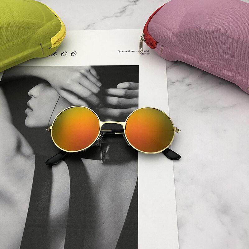 Fashion Children's Round Frame Sunglasses Male Baby Color Film Reflective Round Prince Glasses Trendy Female Child Sunglasses