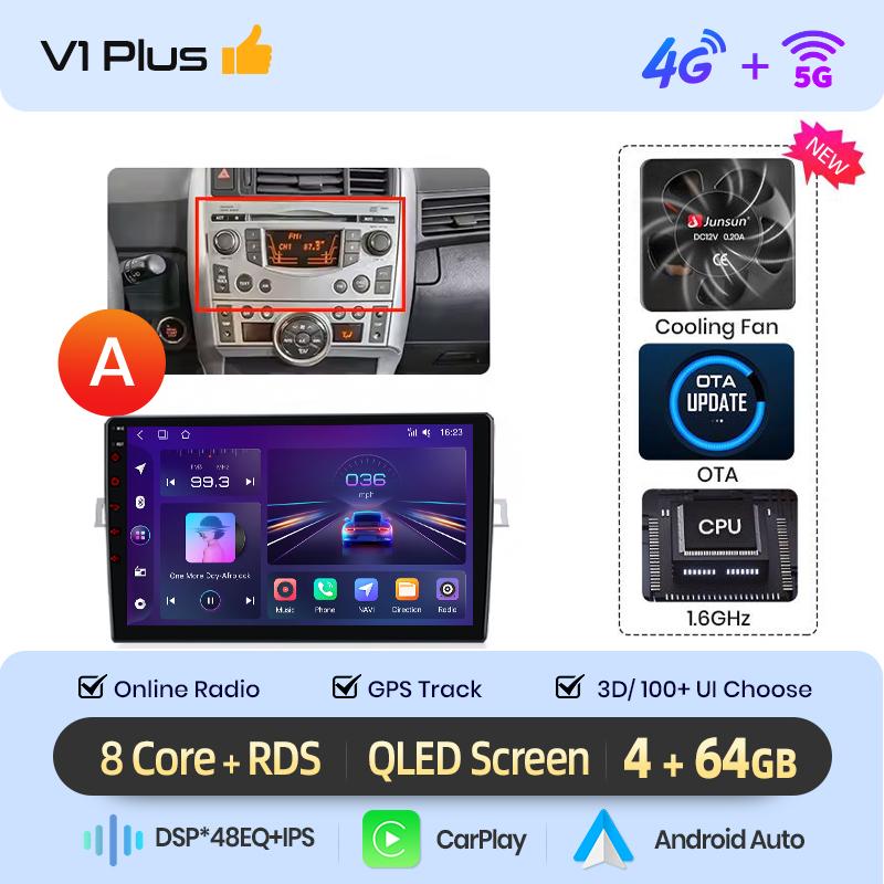 Junsun CarPlay Android Auto Car Radio for Toyota Verso R20 2009 2011 - 2018 GPS smart Multimedia Car Radio