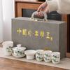 Suet Jade Tea Set Will Give Customers Ceramic Cover Bowls, Teacups, Gift Boxes, and Business Gifts.
