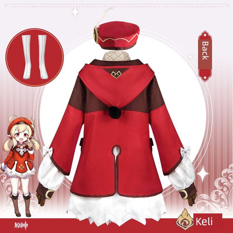 Косплей костюм Кли Genshin Loli Косплей Аниме Костюм для ролевых игр Костюм для Хэллоуина