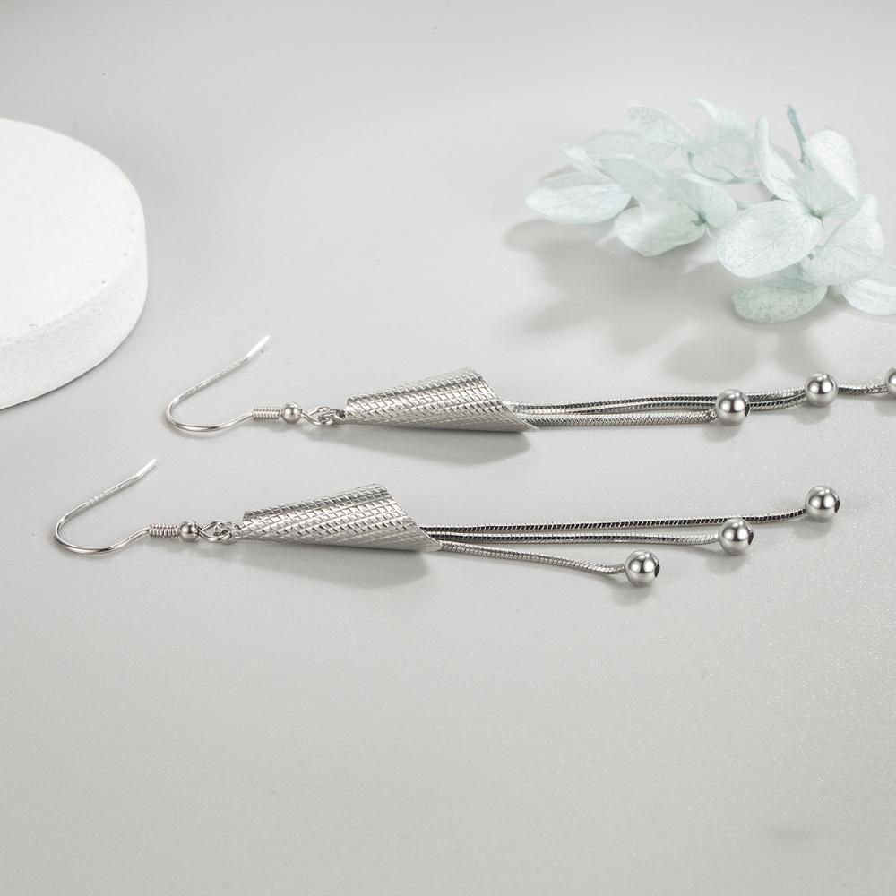 Женская корейская мода, милые, элегантные, посеребренные 925 пробы, антиаллергенные, простые, с крючком для перезвона ветра, висячие серьги, женские серьги с кисточками, колокольчик, украшения для ушей, рождественский подарок