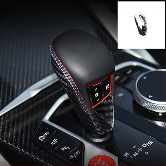 Hard Carbon Fiber Car Gear Shift Knob Sticker For BMW X3M X4M X5M X6M -2025