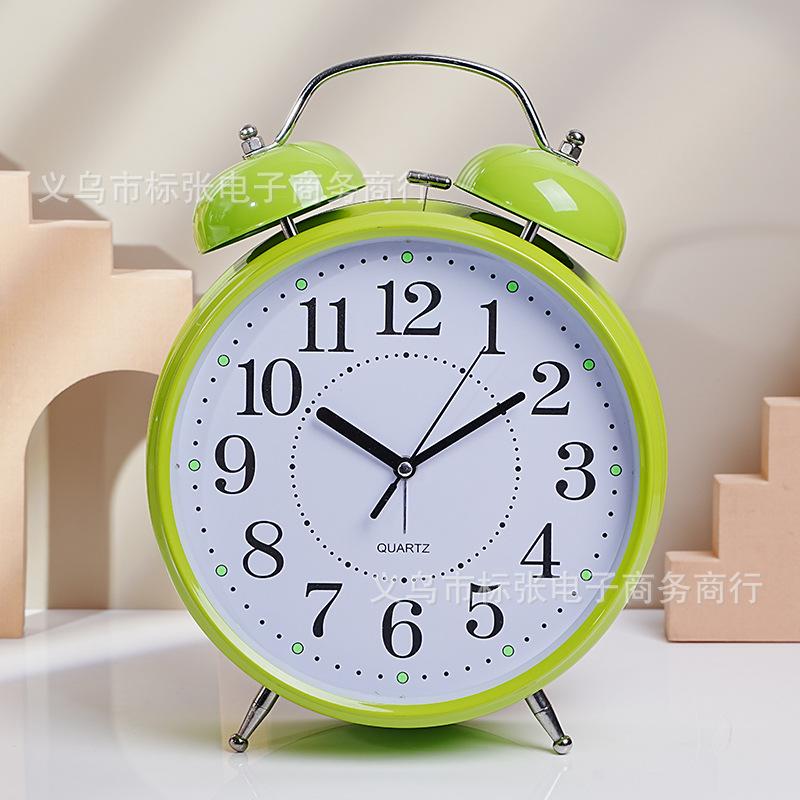 8-Inch metal bell, creative silent alarm clock, student bedroom luminous clock, alarm clock