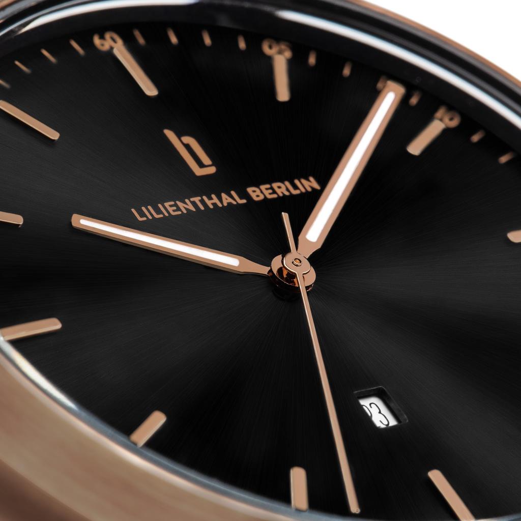 Lilianthal Berlin Сделано в черном Мужские часы, Дата, Германия, H01-106-B023CB,