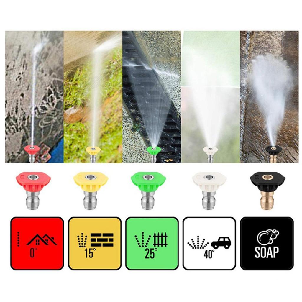 High Pressure Washer Quick Connect 5 Nozzles Quick Connector for Plastic Connector