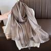 Breathable Imitation Silk Scarf Large Size Border Shawl Fashion Soft Silky Scarf  Daily Outfit