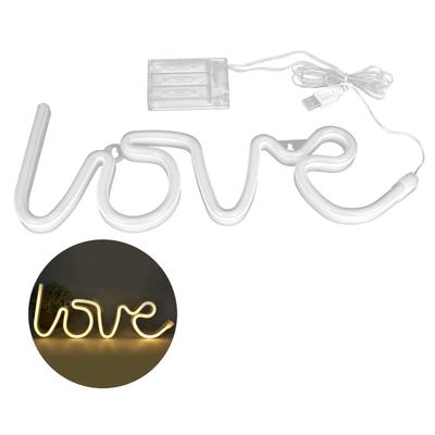 LOVE Neon Sign USB/питание от батареек Неоновая лампа для рождественской вечеринки свадебного украшения теплый свет