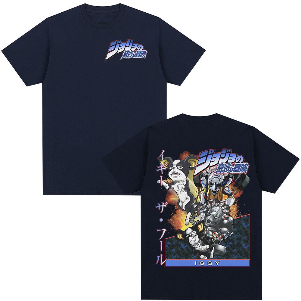 Аниме JoJo's Bizarre Adventure Игги Манга Графические Футболки Мужские Женские Одежда Мода Повседневные Свободные Короткий Рукав Футболки Топы