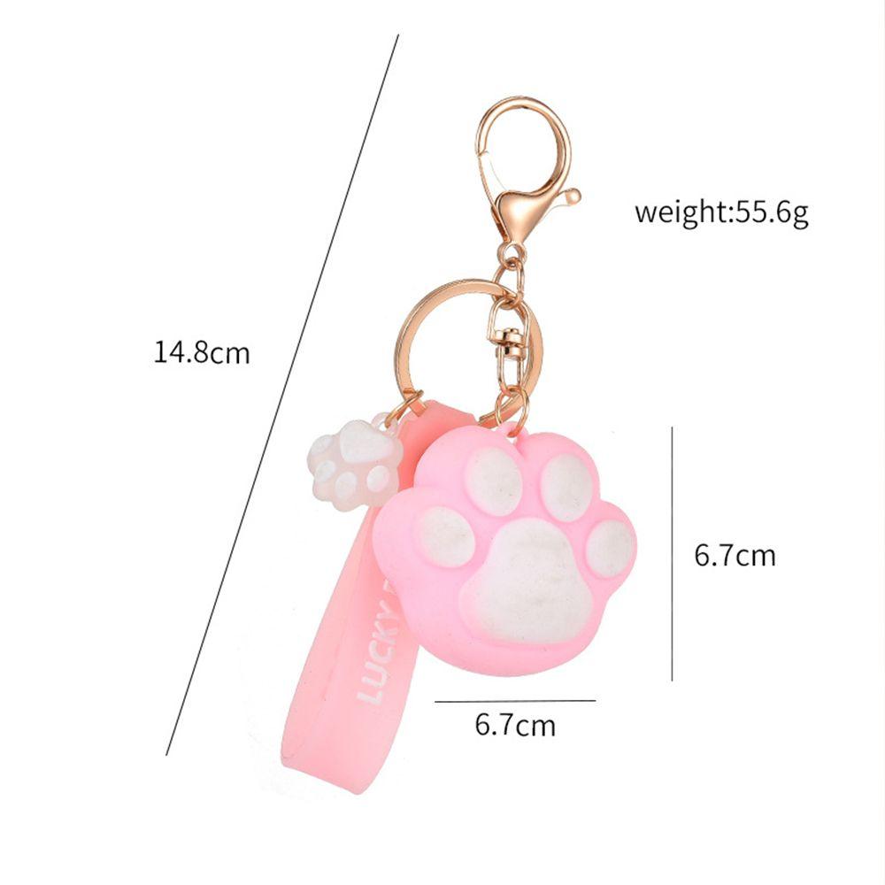 Школьный рюкзак с подвеской для детей, кошачья лапа, пряжка для ключей, мультяшные животные, корейский стиль, брелоки, женский брелок