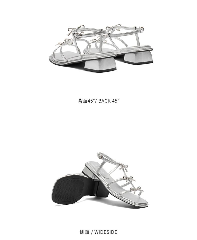 Belle Sparkling Diamond Bow Strap Sandals for Women