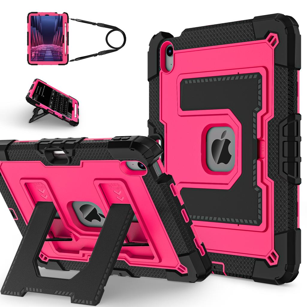 Larger Stand Case Universal for IPad Air 11 2025 M3 2024 M2 Air 4 5 10.9" 3-Layers Protection Hybrid Cover with Shoulder Strap