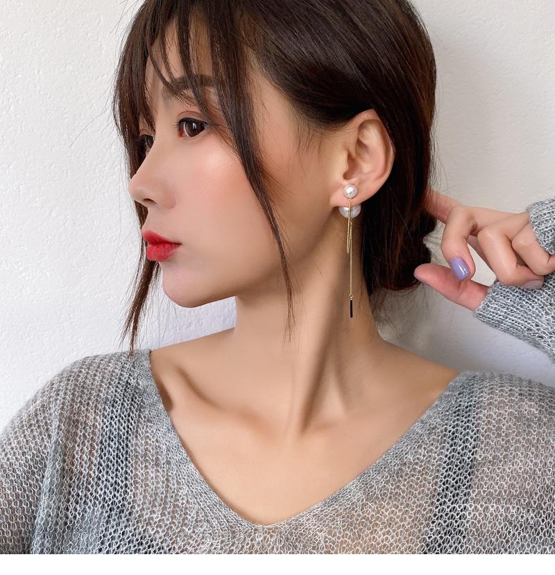 Серебряные женские серьги с жемчугом и темпераментом, простые, гипоаллергенные, длинные