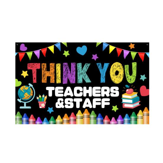Баннер-фон для Недели признательности учителям. Спасибо учителям и сотрудникам. Украшение фона на День учителя. Декор для классной комнаты, школы, офиса.