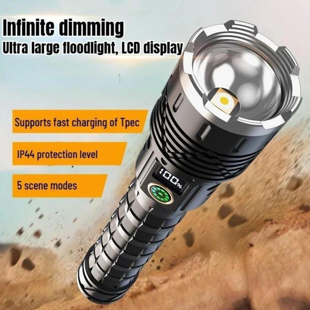 Сверхмощный светодиодный фонарик 100000 люмен Сверхмощный уличный аккумуляторный ручной фонарь 5 режимов Зарядка Type-C Освещение 2000 м