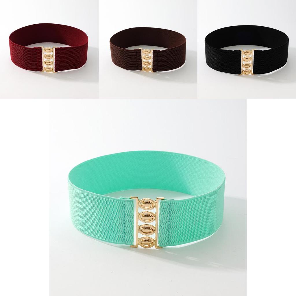 Женский вязаный пояс с широкой талией и металлической застежкой для стильной повседневной носки