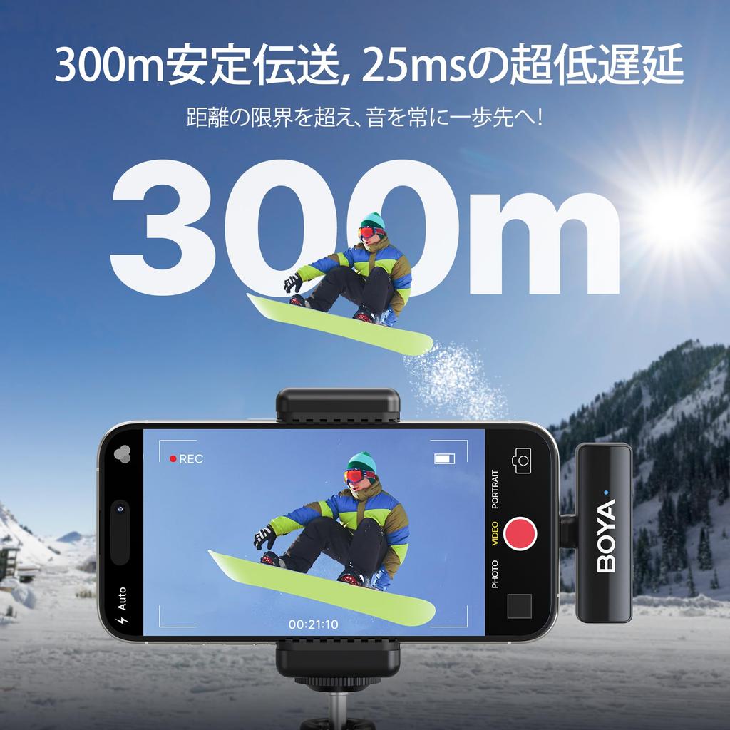 Boya 2 Беспроводных микрофона-петлички A1 для Android iPhone Камеры ПК 2-ступенчатое шумоподавление Дальность 300 м 48 кГц 24 бит Высокочувствительный с клипсой