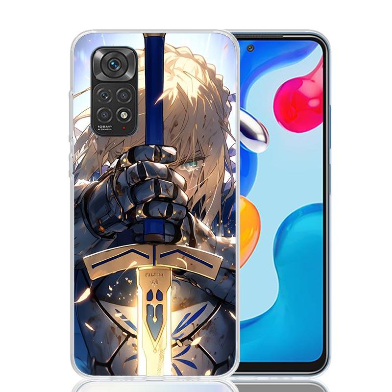 Чехол для телефона Fate Zero Stay Night Saber для Xiaomi Redmi Note 15 14 13 12S 12 Pro Plus 11S 11E 11 11T 10S 10 Арт Мягкий Узор Чехол