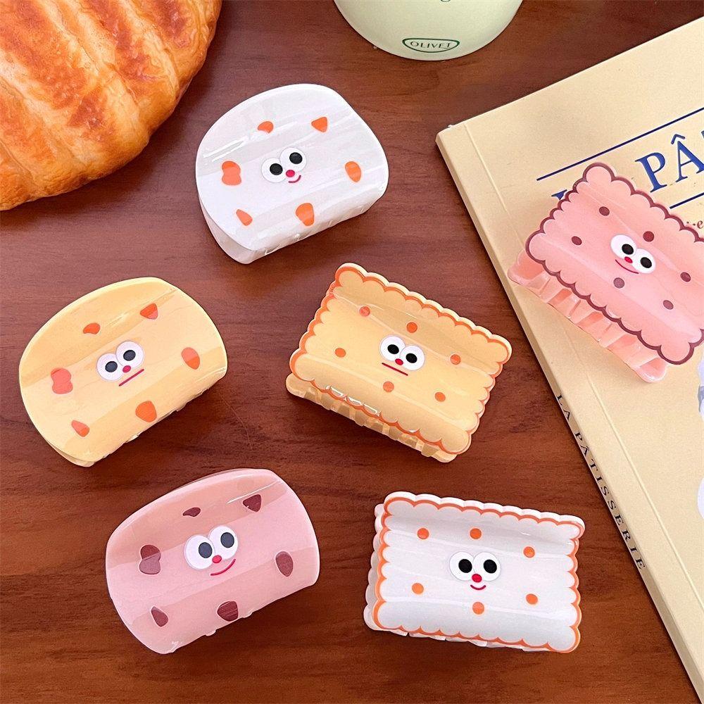 Korean Style Cookie Shark Clip Headwear Acetate Hair Clip Sweet Cookie Hair Claw Wash Face