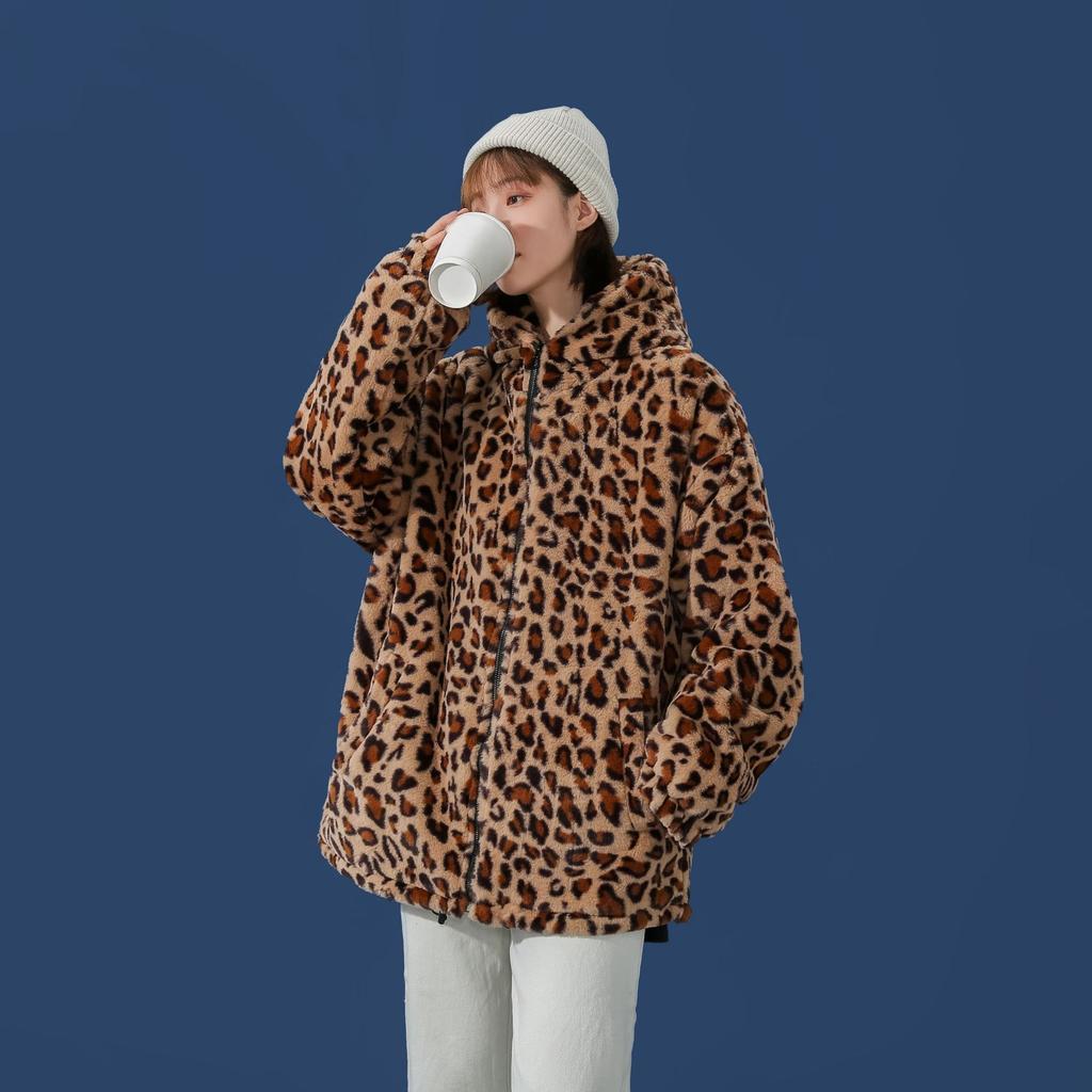 Leopard Hooded Winter Jacket Men Streetwear Men Jacket Winter Casual Jackets for Men Coat