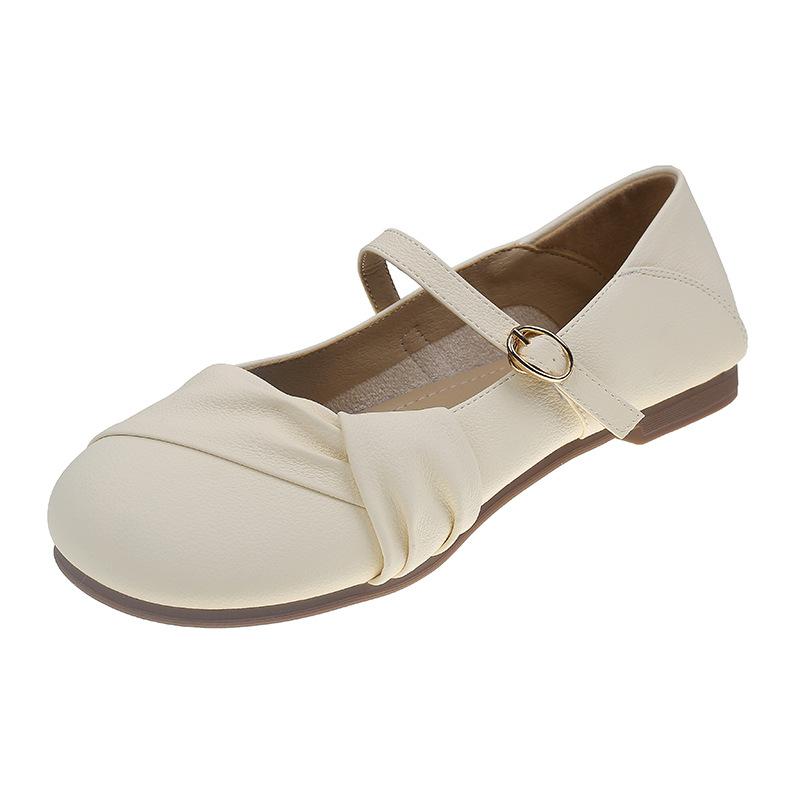 Women's Mary Jane Shoes Round Toe Flat Shoes Ballet Flats for Female Comfortable Ankle Strap Flats Casual Slip On Work Mary Janes Flats Dress Shoes