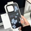 Синий мягкий матовый чехол с принтом банта для iPhone 16 Pro Max 15 Pro 14 13 12 11 ударопрочный чехол из кожи TPU с текстурой тонкий чехол для телефона