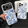 Ударопрочный чехол для телефона с сине-белым фарфоровым узором для iPhone 17 Air 16 16E 15 Pro Max 14 Plus 13 Mini 12 Задняя крышка Anti Fa