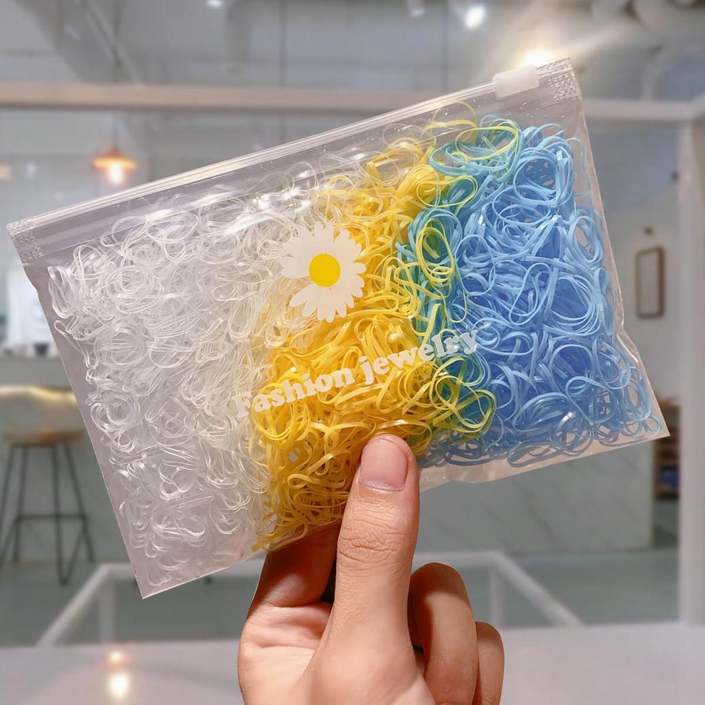 Желейные градиентные маленькие одноразовые резинки для волос YANRONG, 1000 шт./упак., резинка для волос для девочек, держатель для хвоста, аксессуары для волос, резинки для волос