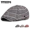 Four Seasons Cotton Stripe Print Newsboy Caps Flat Peaked Cap Men and Women Painter Beret Hats