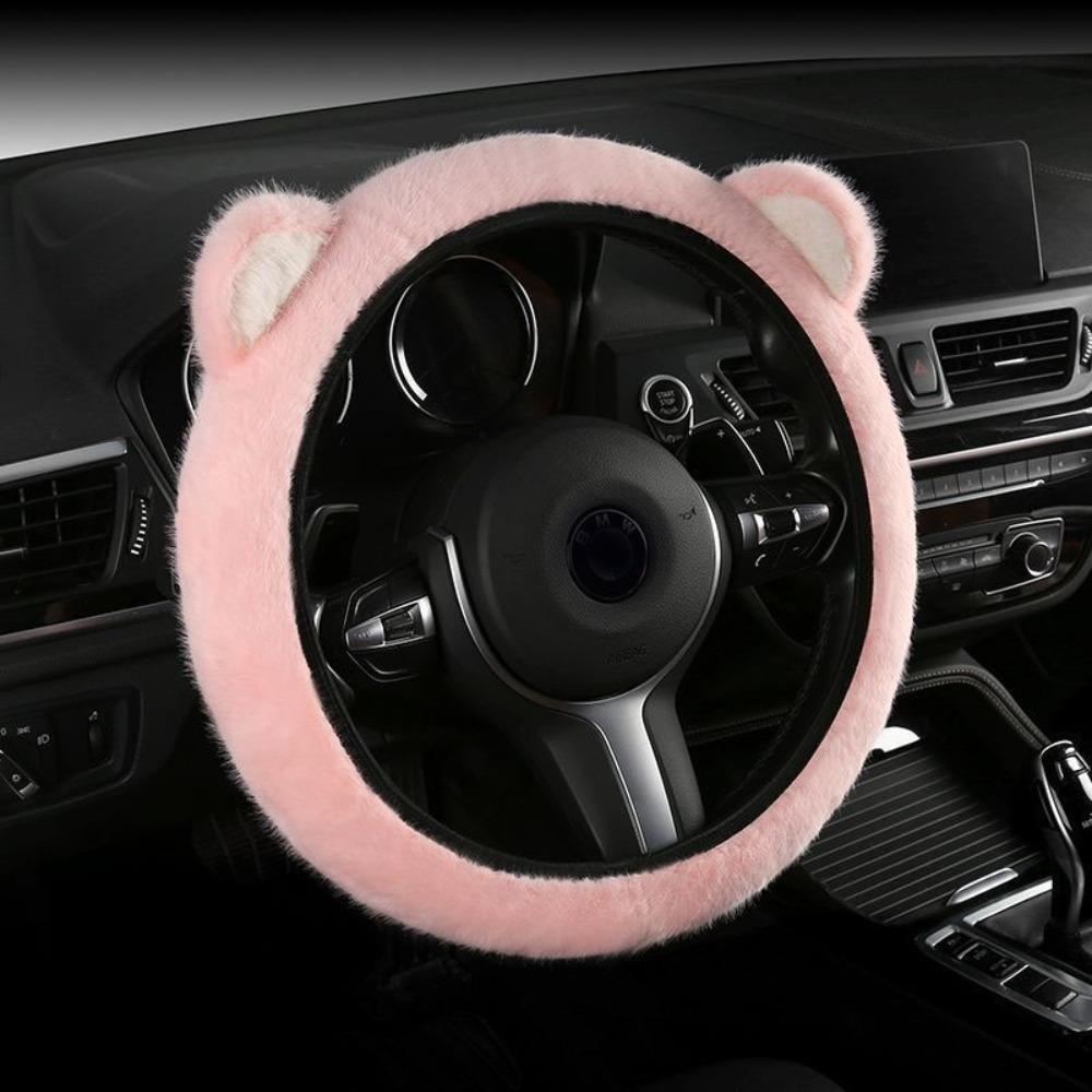 Non-slip Cat Ears  Steering Wheel Cover Warm Steering-Wheel Case Plush Steering Cover  Women