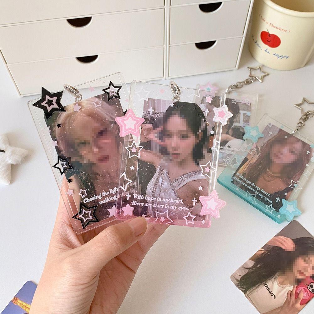 Acrylic Photocard Holder Stars Keychains Creative Idol Photo Holder