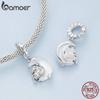 BAMOER 925 Sterling Silver Blue Moon Unicorn Charms Pendant for Women Bracelet Bangle DIY Jewelry