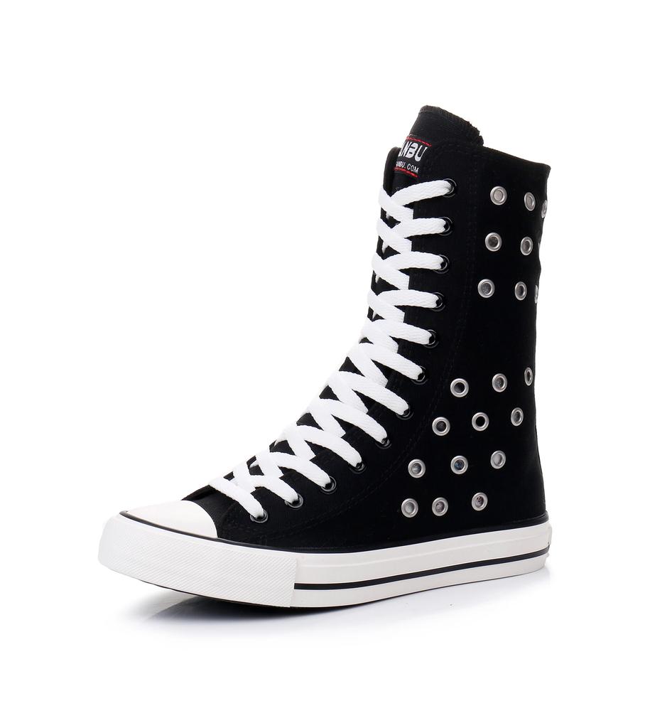 Ботинки женские кроссовки парусиновые повседневные высокие туфли длинные ботинки на шнуровке молния удобные плоские ботинки кроссовки Tenis Feminino