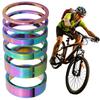 6Pcs Bike Fork Washer Set 2/5/10mm Bicycle Headset Spacer Bike Headset Stem Spacers Aluminum Alloy for 28.6mm Front Fork Bike