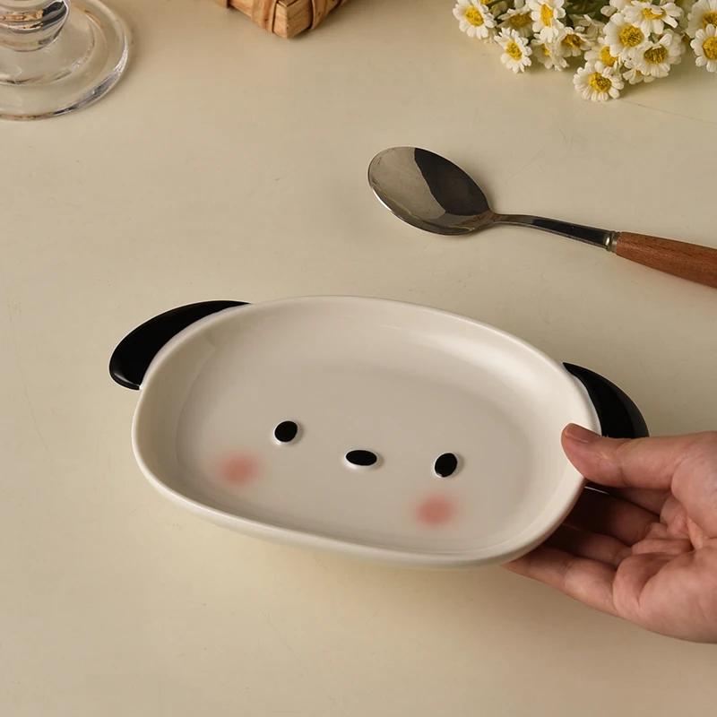 1pc/2pcs Ceramic bread plate, small dog shaped plate, cute mini fruit plate, dessert plate