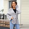 2025 New Winter Products Fashion V-neck Knitted Cardigan Loose Sweater Long Sleeve Pocket Top Versatile Elegant Cardigan