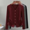 Autumn Women's Clothing New Long-sleeved Femininity Shoulder Solid Color T-shirt Design Top