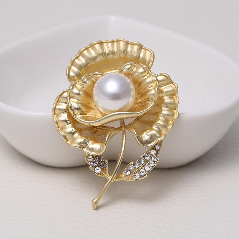 Благородная матовая брошь Ya Gold Brooch Ya Silver Brooch Temperament Clothing Accessories