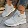 2025 Autumn New Fashion Wedge Sneakers Women Lightweight Non Slip Casual Sports Shoes Woman Thick Sole Lace Up Chunky Sneakers