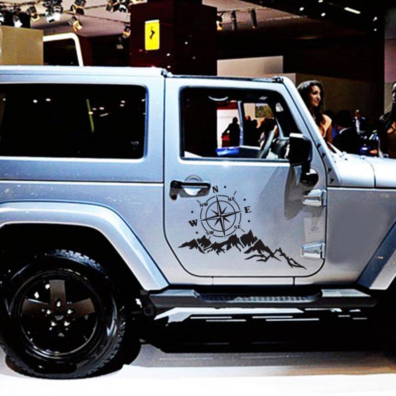 1 пара автомобильных наклеек с горным компасом, наклейки для стайлинга автомобилей, наклейки для тела, Декор, аксессуары