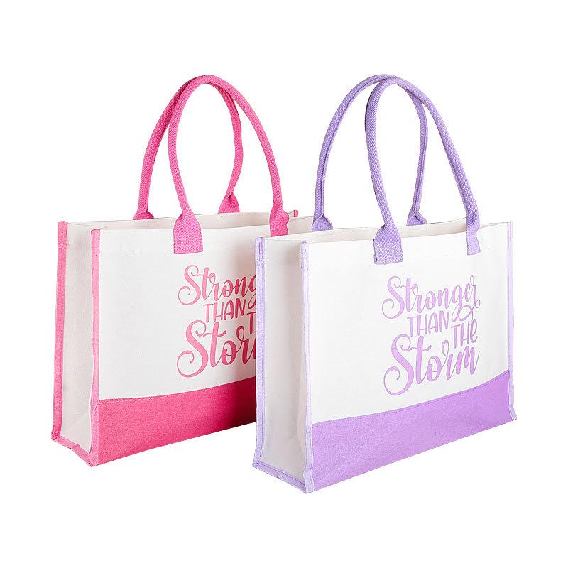 Персональная 3D-сумка-кроссбоди-тоут высокого класса для предприятия с лентой – Холщовая сумка-тоут с полноцветной печатью для университета