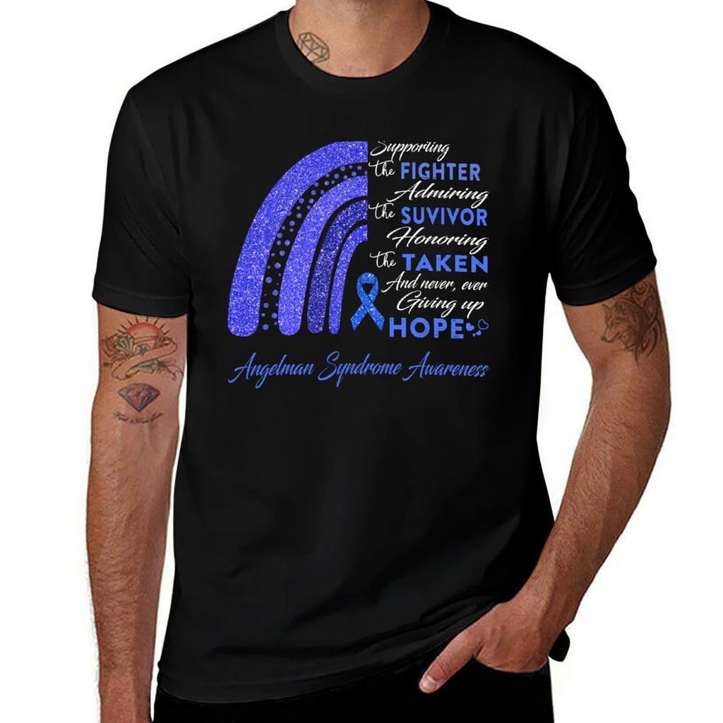 Angelunisex Syndrome Warrior Supporting Fighter Angelunisex Syndrome Awareness Tshirt Summer Fashion Casual Tee Shirt Tshirt