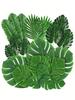 Green Fake Palm Leaf With Stems For Jungle Hawaiian Luau Party Table Decoration Wedding Birthday Themed Party Decoration Gifts Graduation,Fake Plants