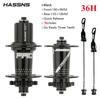 Втулка HASSNS PRO7 для MTB, 32 36 отверстий, на подшипниках, велосипедная, freehub, задняя, с эксцентриком, 32H 36H, четыре подшипника, 7 8 9 10 11 12 скоростей, 6 зацепов