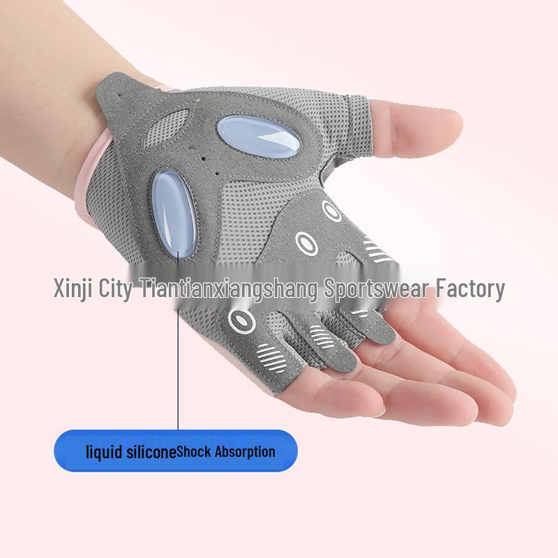 Женские дышащие нескользящие фитнес-перчатки с открытыми пальцами для тяжелой атлетики и тренировок с гирями