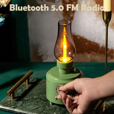 Bluetooth 5,0 Динамик Ретро FM-радио Винтаж Атмосфера Свет Шокирующий бас Звуковая коробка Музыкальный плеер Поддержка TF-карты USB AUX Home