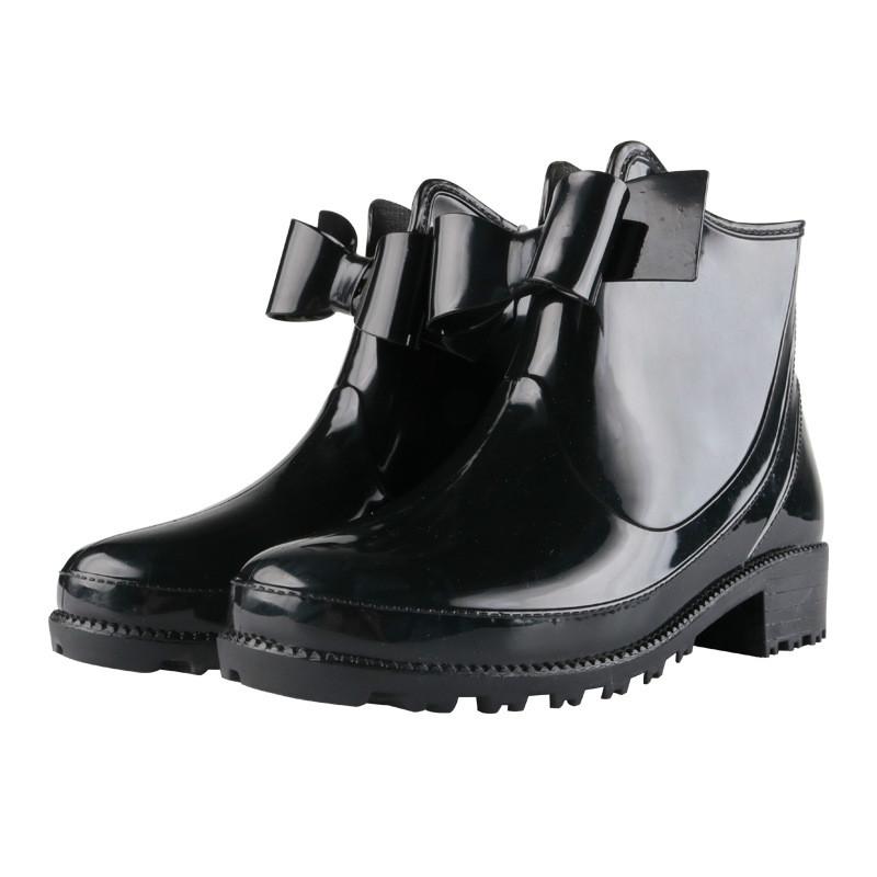 Женские модные водонепроницаемые и противоскользящие резиновые сапоги Bow Rain Shoes для активного отдыха на природе Галоши для сада