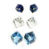 Les Trésors De Lily [L6300] - Набор из 5 пар бело-синих серег «Cubes de Cristal».
