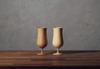 RIVERET Vessel Beer Glasses, 380ml, Pair, Bamboo, Dishwasher Safe, White/Brown, RV-114WB