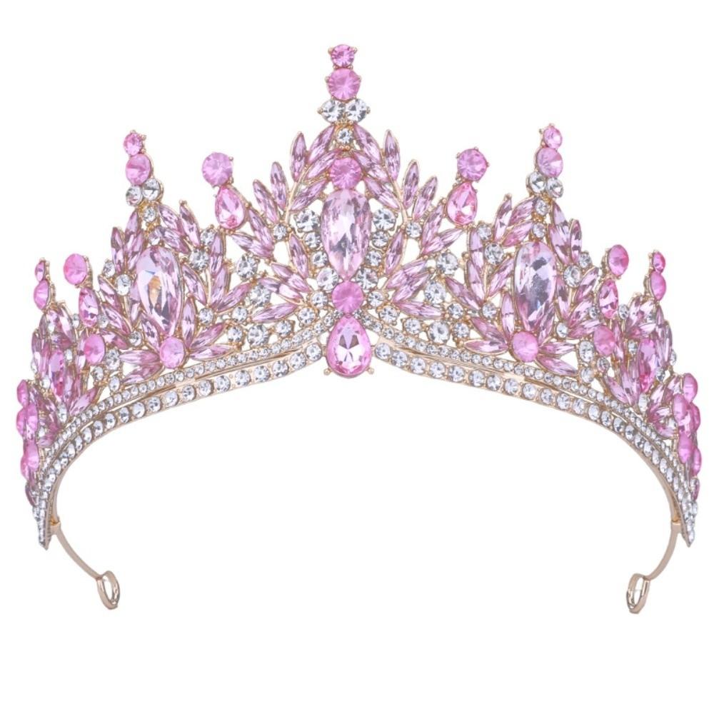 Vintage Rhinestone Queen Princess Crown Baroque Sparkling Bridal Tiaras Water Drop Crystal Headband Hair Jewelry Accessories